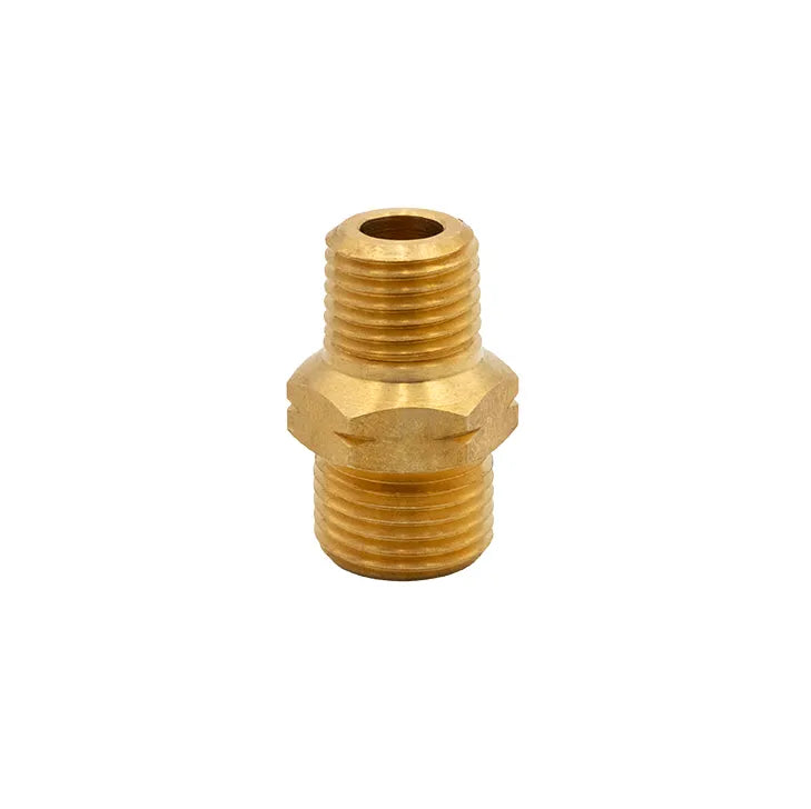 Bulgin Brass Nipple Adaptor 1/4" NPT Male to 3/8" LH BSP Male - 674-25005