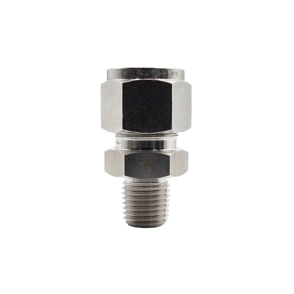 Bulgin SS316 Male Tube Adaptor 1/4" NPT Male to 1/2" Compression - 674-25017