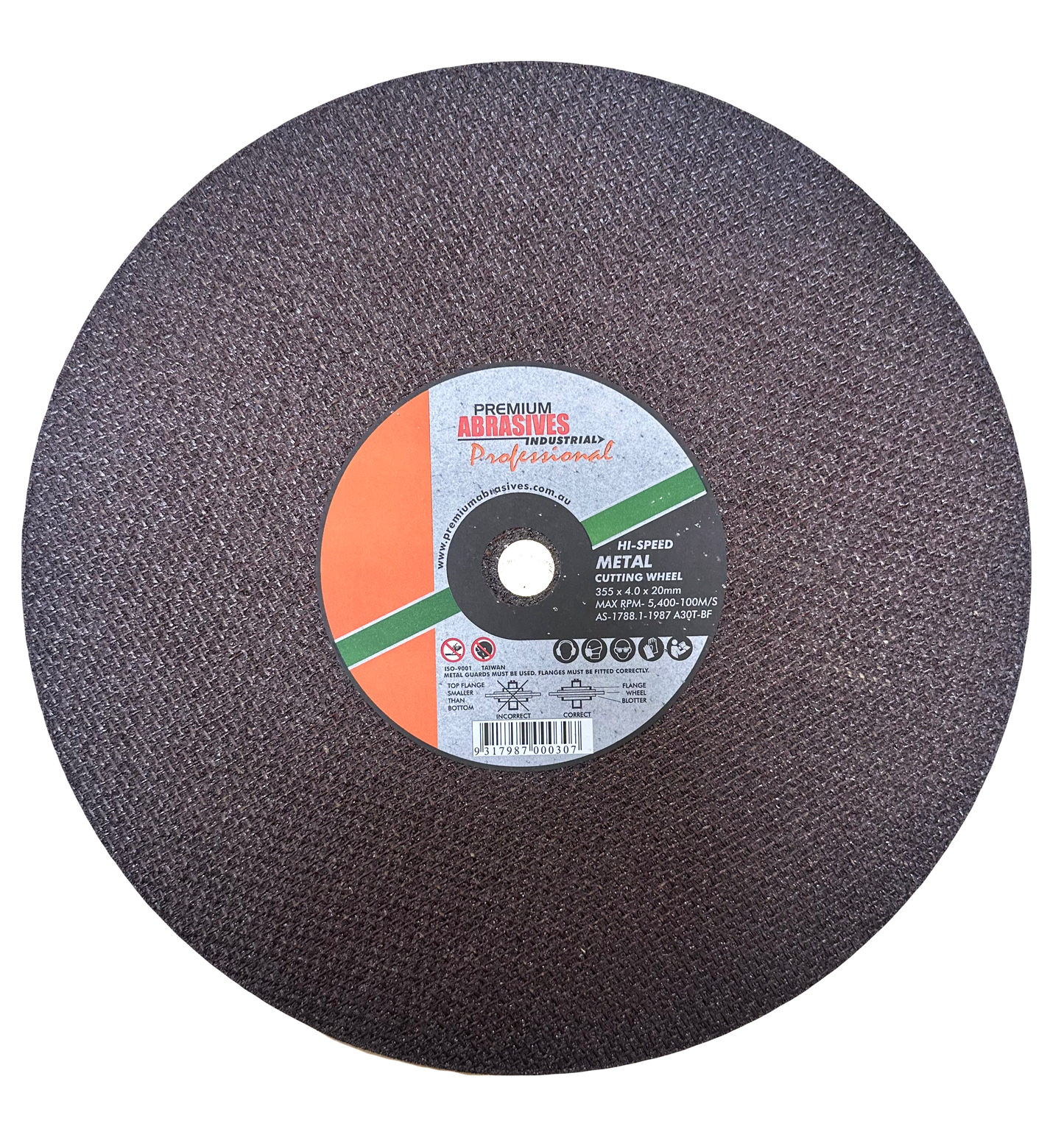 Premium Abrasives Metal Cutting Wheel - 355x4x20mm