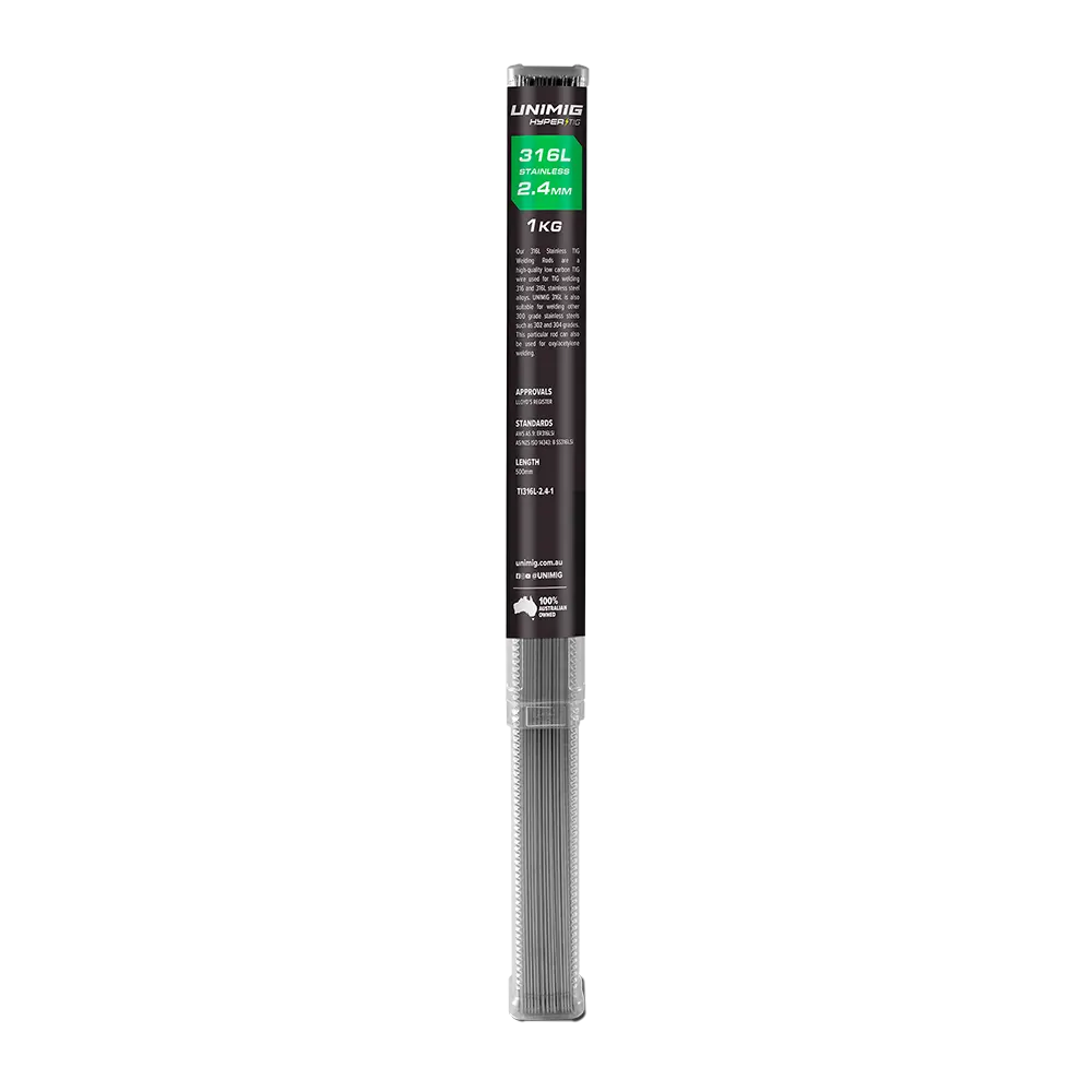UNIMIG 316L Stainless TIG Welding Rods - 1 kilogram (1kg) / 2.4mm