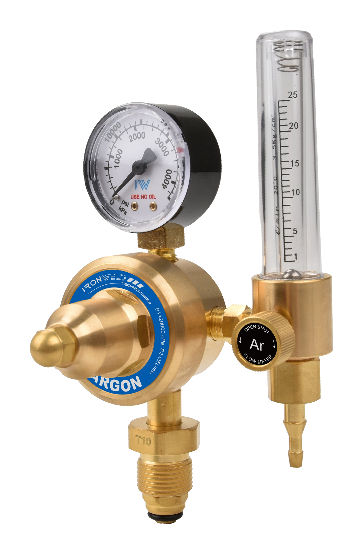 IRONWELD Solid Brass Argon Flowmeter IW6011