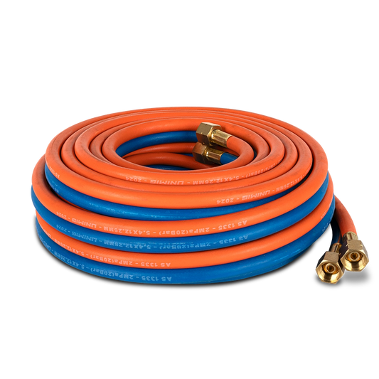UNIMIG Twin Gas Hose Set (Oxy-Acetylene/Oxy-LPG, 10m/15m/5m)