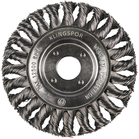 KLINGSPOR BR 600 Z Knotted Wheel Brushes – Stainless Steel 358343