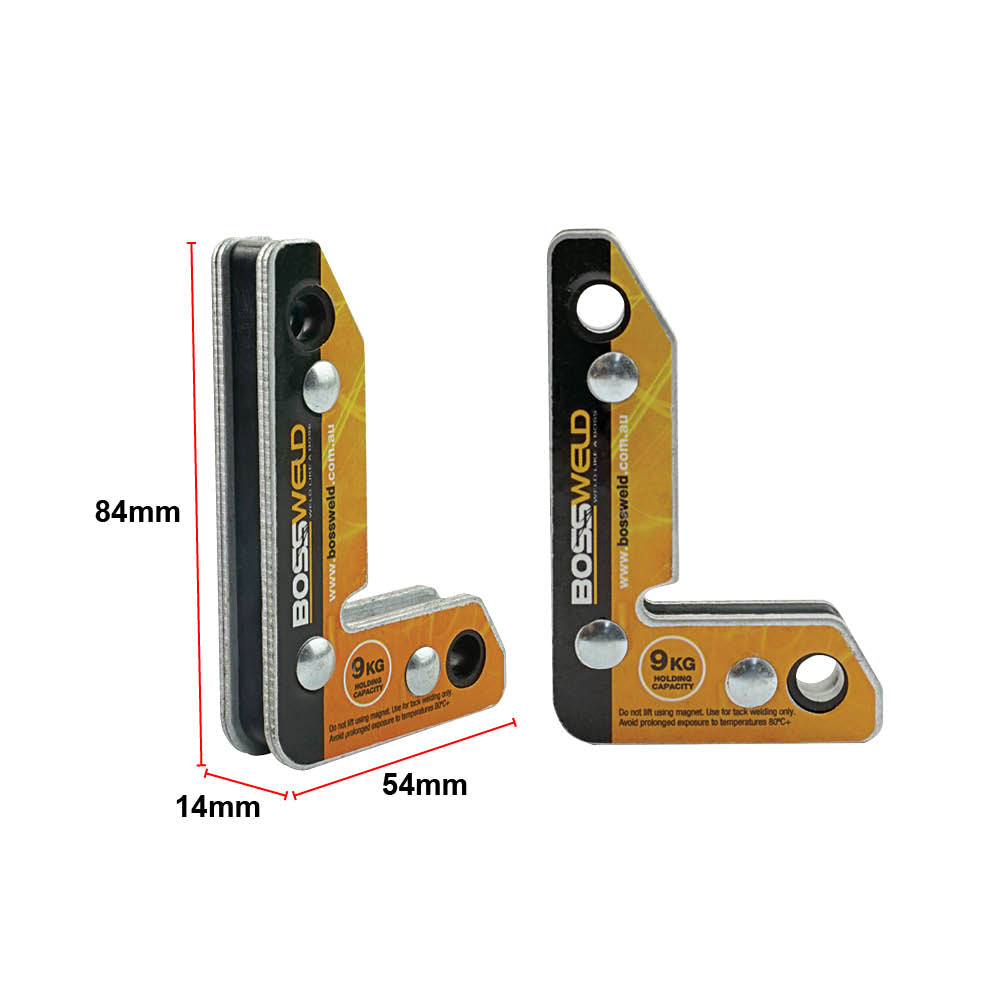 BOSSWELD Right-Angle Welding Magnet 9kg (2 Pack) 886035