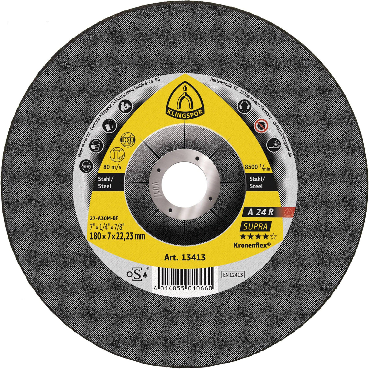 KLINGSPOR A 24 R Supra Grinding Discs – 10 Pack
