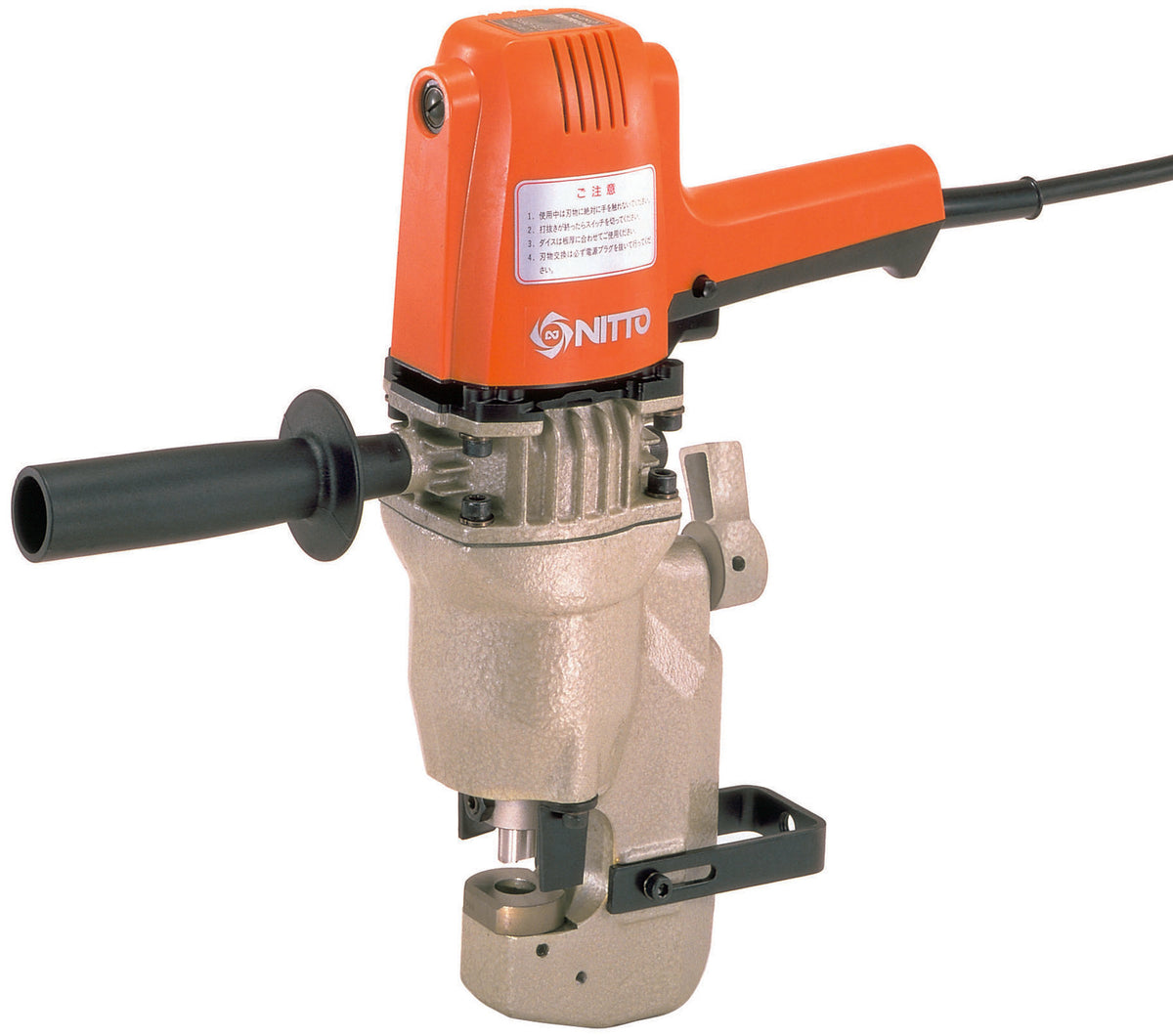 Nitto Kohki E25-0615 electric hydraulic punch, showing the handle, punch head and 25mm throat.