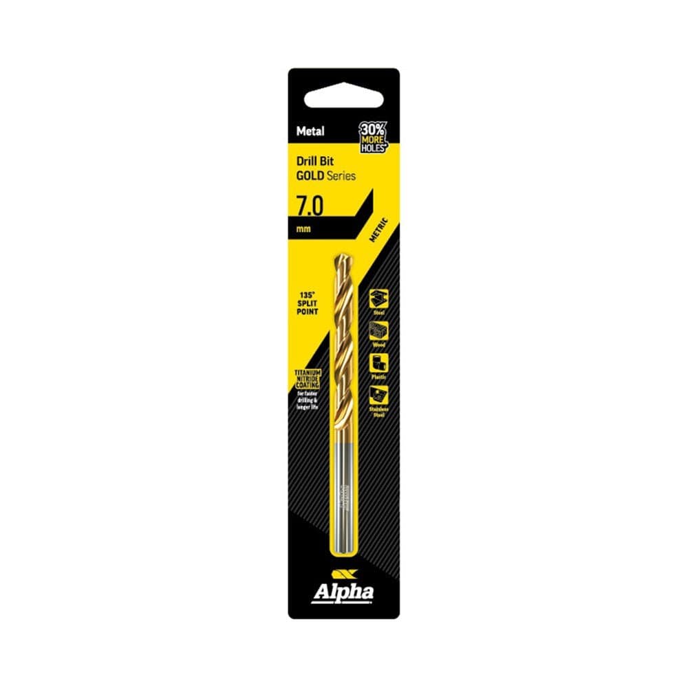 Alpha Jobber Drill Bit Carded - Gold Series - C9LM070 - A&S Welding & Electrical