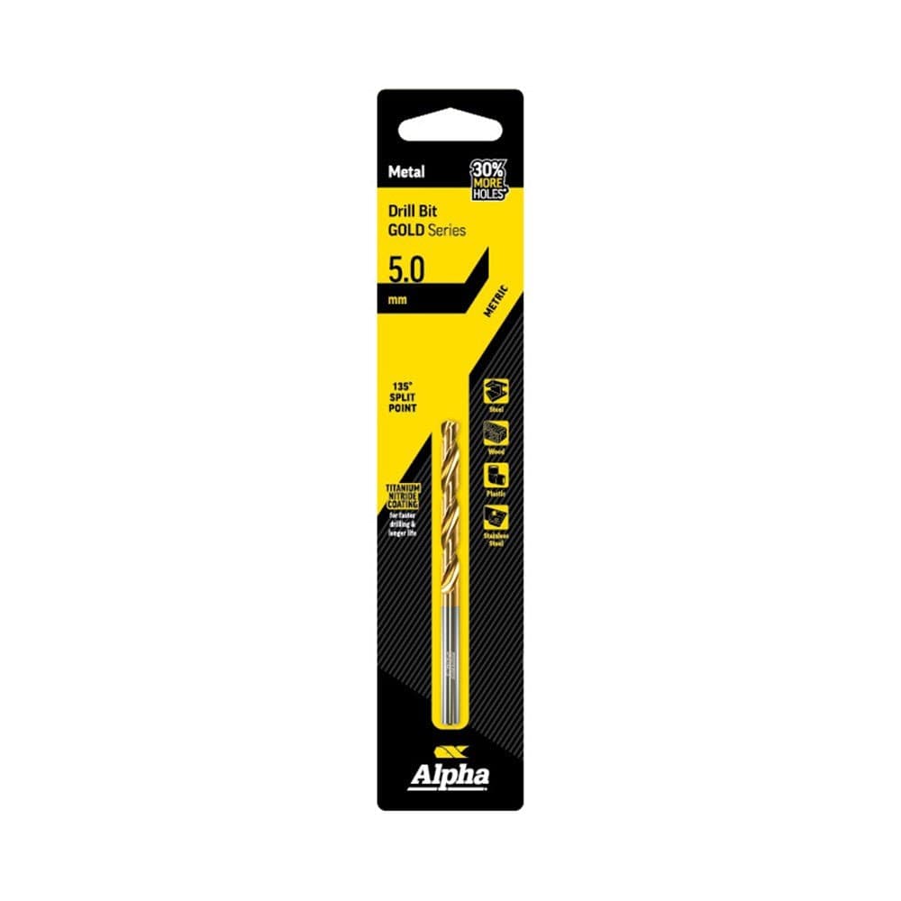 Alpha Jobber Drill Bit Carded - Gold Series - C9LM050 - A&S Welding & Electrical