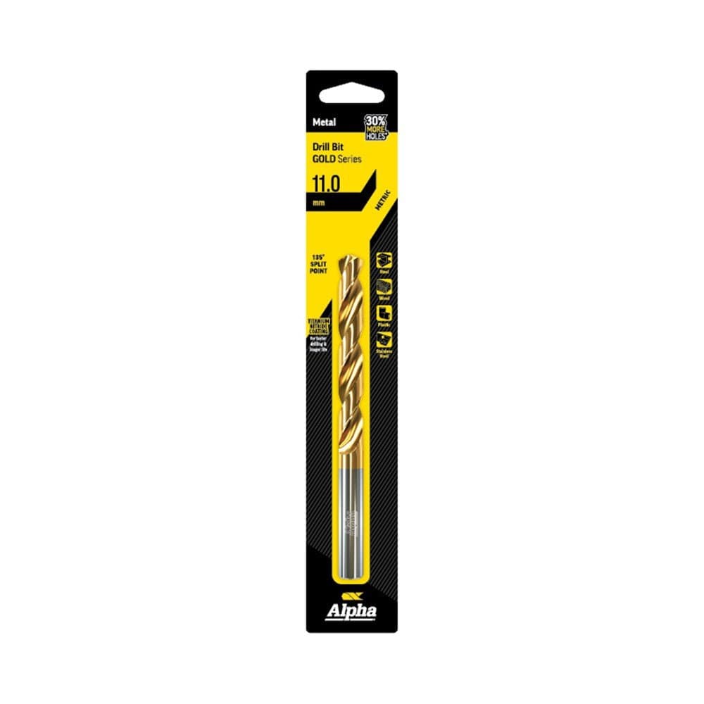 Alpha Jobber Drill Bit Carded - Gold Series - C9LM110 - A&S Welding & Electrical