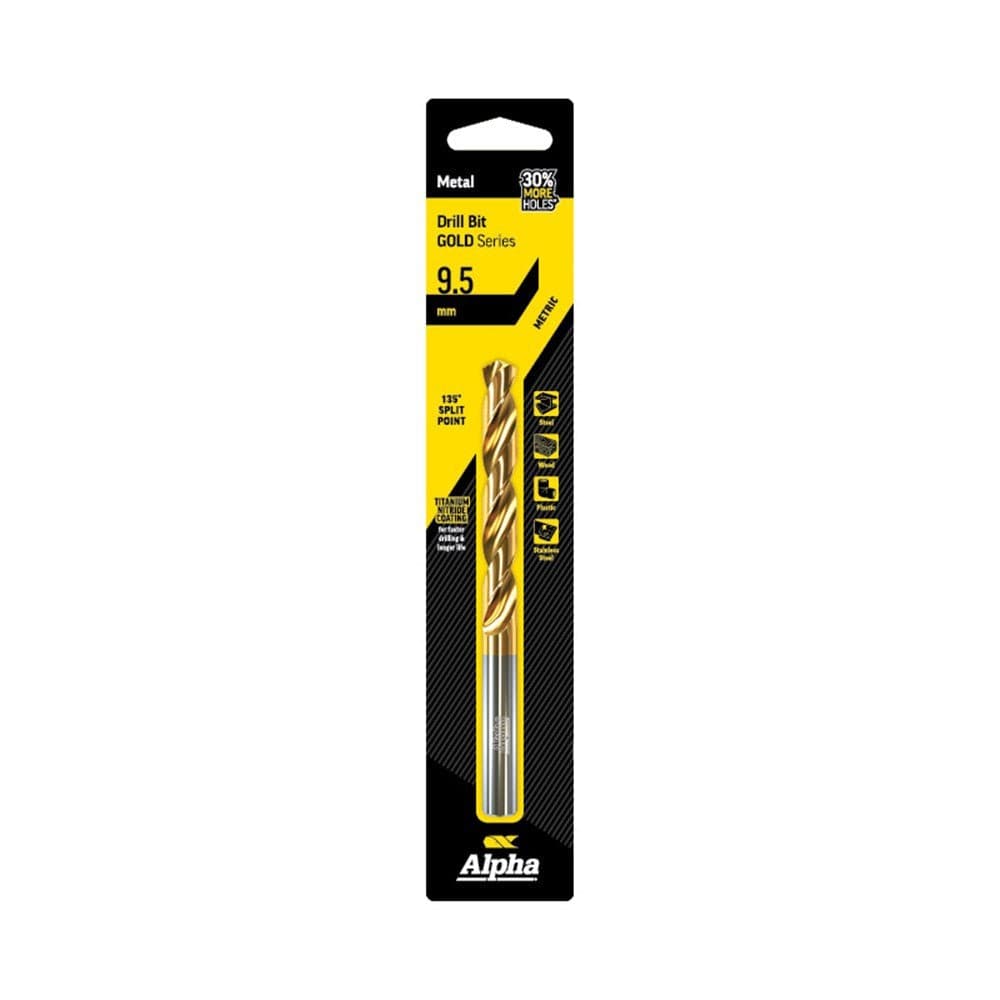 Alpha Jobber Drill Bit Carded - Gold Series - C9LM095 - A&S Welding & Electrical