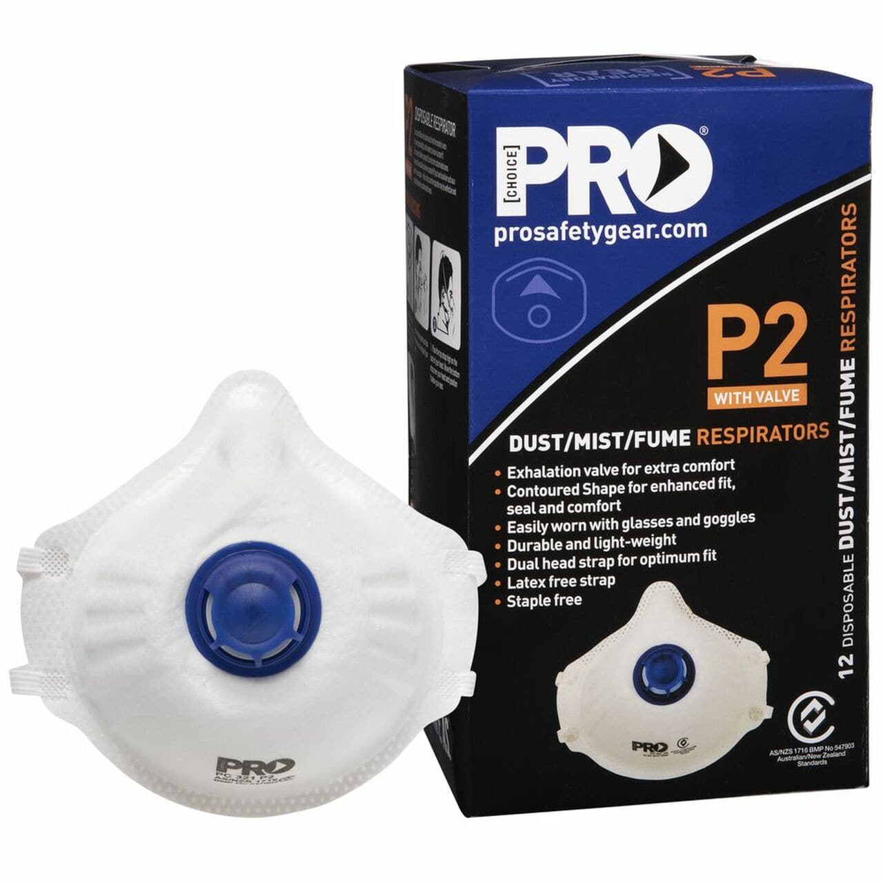 Dust/Mite/Fume Respirator (1 box - x12) - PC321 - A&S Welding & Electrical