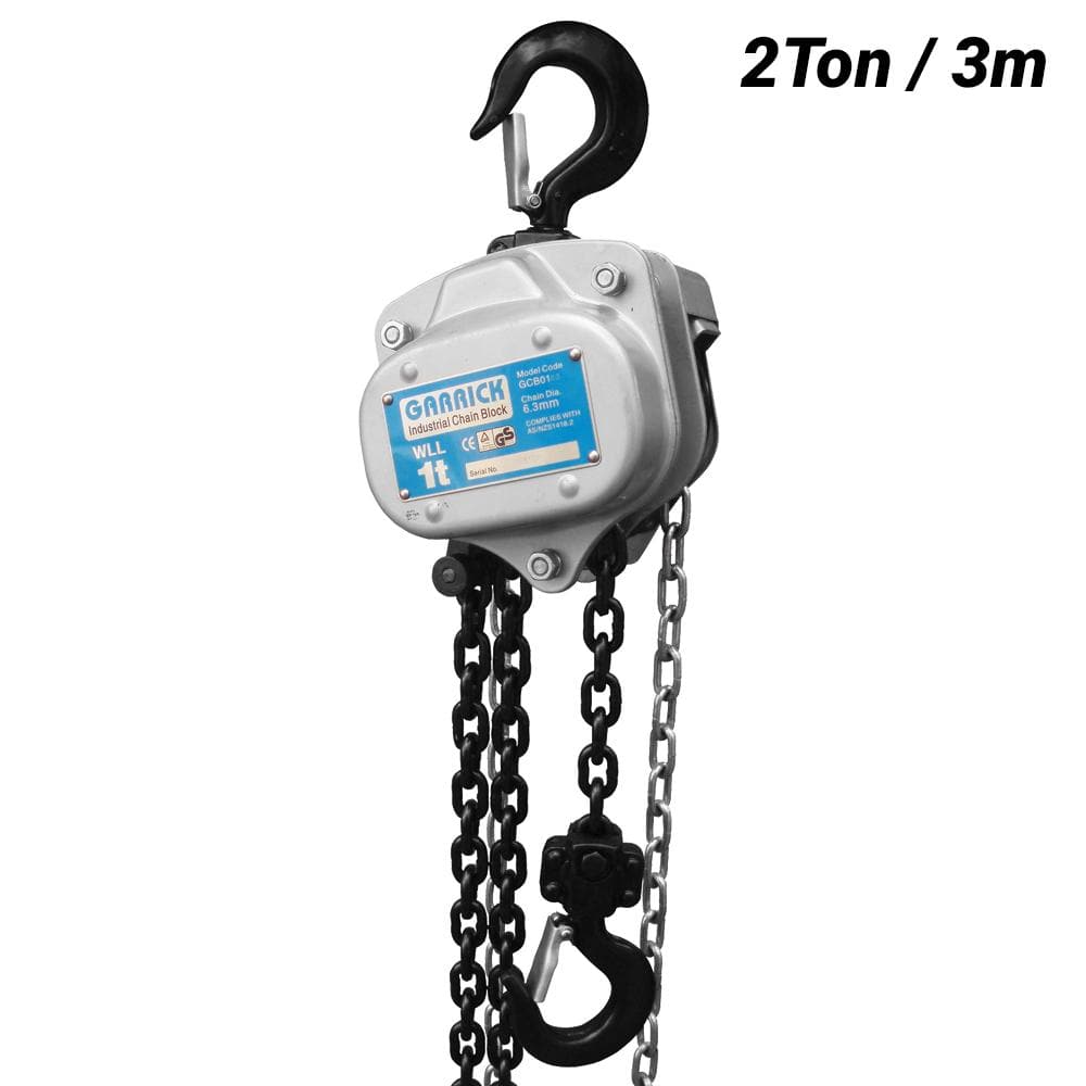 GARRICK GCBLL0203 2 Ton 3m Industrial Chain Block - GCBLL0203 - A&S Welding & Electrical