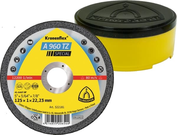 KLINGSPOR A960TZ Special - Kronenflex® cutting-off wheels for Stainless steel, Steel - 322181 - A&S Welding & Electrical