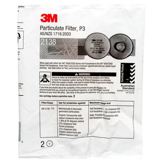 Particulate Filter 2138 GP2/GP3 w/ Nuisance Level Organic Vapour/Acid Gas Relief - RP3M2138 - A&S Welding & Electrical