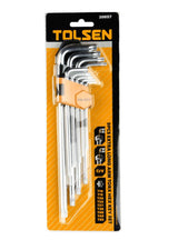 TOLSEN 9PCS Extra Long Arm Torx Hex Key Set