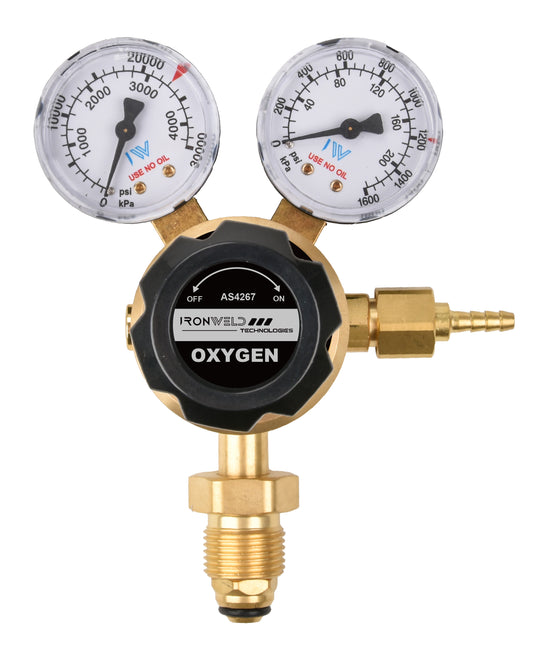 IRONWELD Solid Brass Oxygen Regulator IW6003