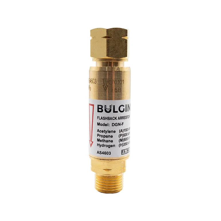 Bulgin® Flashback Arrestor Fuel Gas Standard Flow (DGN-F) Reg End - 5/8"-18 UNF LH — 3001-9987