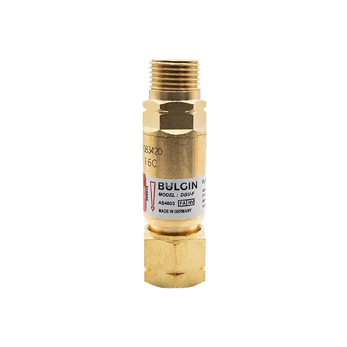 Bulgin® Flashback Arrestor Fuel Gas Medium Flow (DGU-F) Torch End - 5/8"-18 UNF LH — 3001-9989
