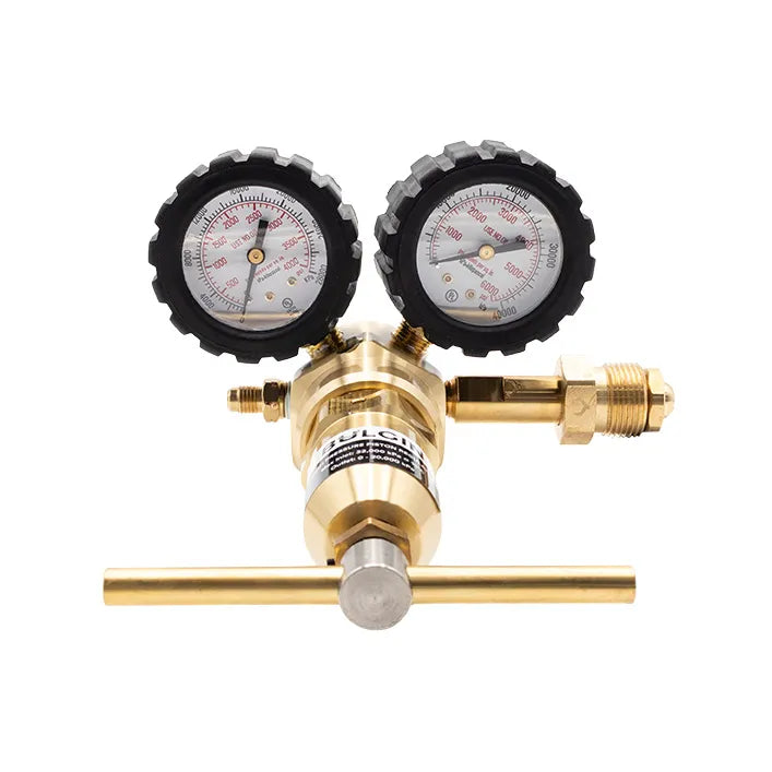 Bulgin Brass High Pressure Piston Regulator - Nitrogen Max Inlet: 32,000kPa Out: 0-20,000 kPa, Type 51 - 1/4" SAE Flare Male - 640-00005-T51-1F