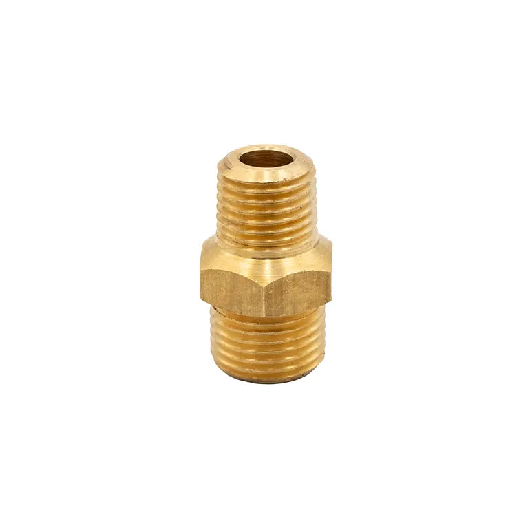 Bulgin Brass Nipple Adaptor 1/4" NPT Male to 5/8"-18 UNF Male RH - 674-25002