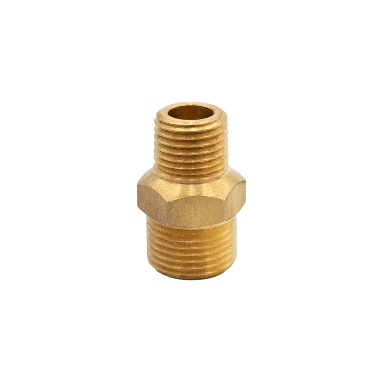 Bulgin Brass Nipple Adaptor 1/4" NPT Male to 3/8" RH BSP Male - 674-25004