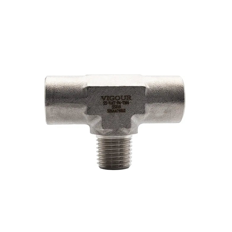 Bulgin SS316 Branch Tee 1/4" NPT Male to 1/4" NPT Female - 674-25021