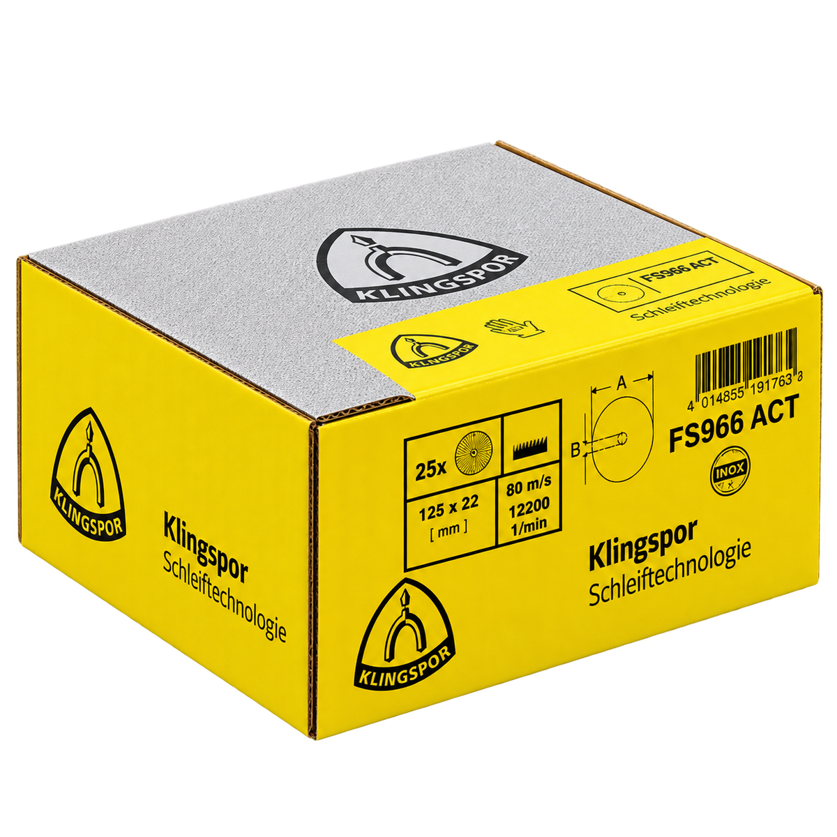 Klingspor FS 966 ACT Ceramic Fibre Discs with Multibond – 25 Pack