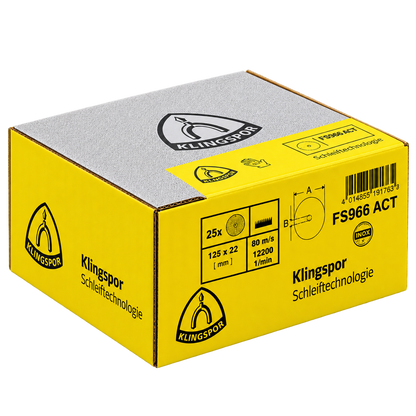 Klingspor FS 966 ACT Ceramic Fibre Discs with Multibond – 25 Pack
