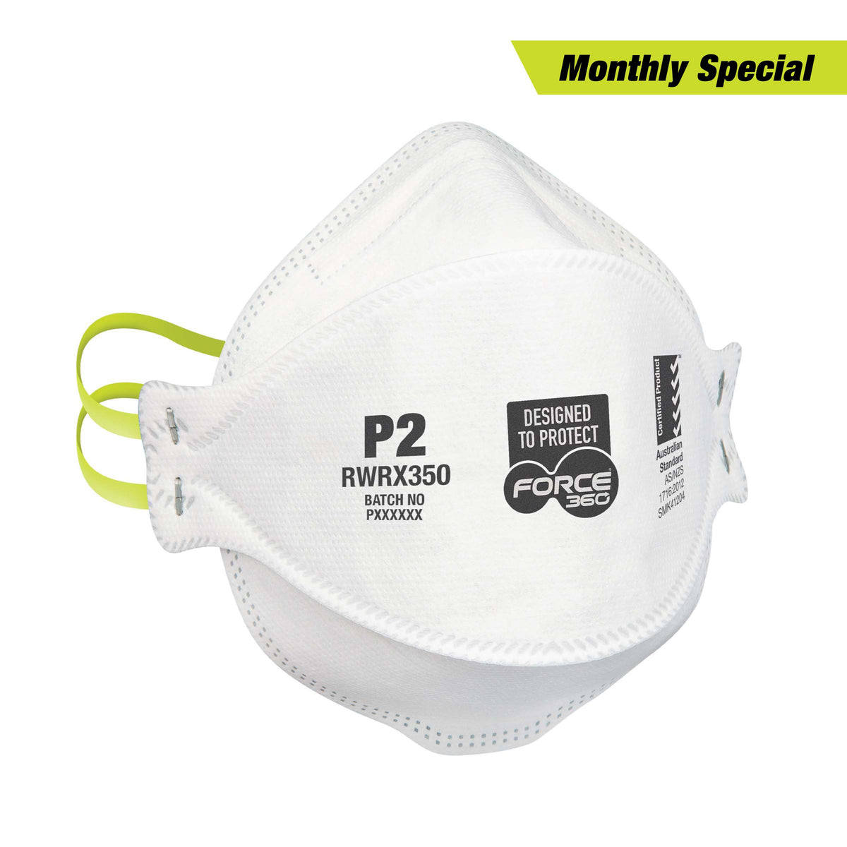 Force360 P2 Flat Fold Respirators, Box of 20 - RWRX350 - image 1