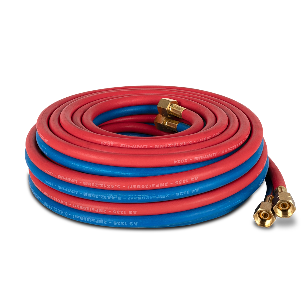 UNIMIG Twin Gas Hose Set (Oxy-Acetylene/Oxy-LPG, 10m/15m/5m)