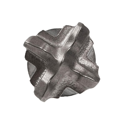 Alpha SXZ14340 14 x 340mm SDS MAX Zentro masonry drill bit, end-on close-up of the four-cutter carbide tip.