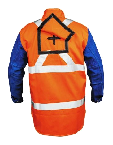 Weldclass PROMAX HV2 FR Hi-Vis with Leather Sleeves + Harness Flap