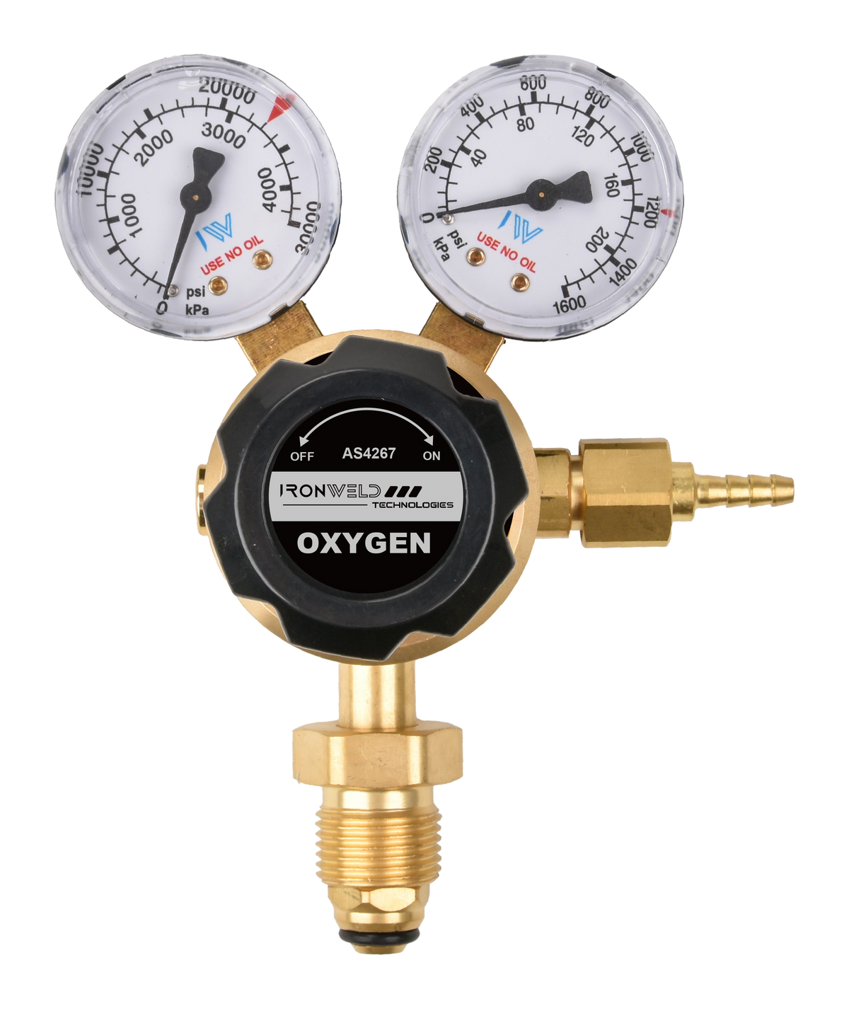 IRONWELD Solid Brass Oxygen Regulator IW6003