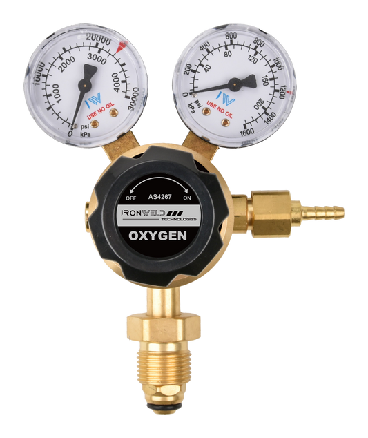 IRONWELD Solid Brass Oxygen Regulator IW6003