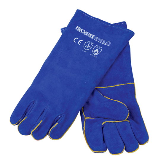 BossSafe Blue Kevlar Stitched Welders Gauntlets