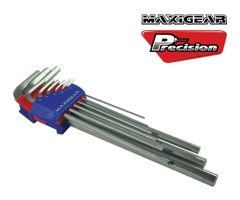 Precision Maxigear Hex Key & Extractor - 9 Piece Metric/Imperial