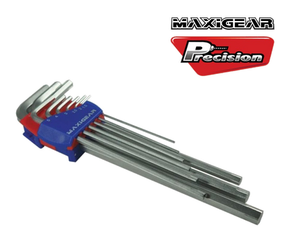 Precision Maxigear Hex Key & Extractor - 9 Piece Metric/Imperial