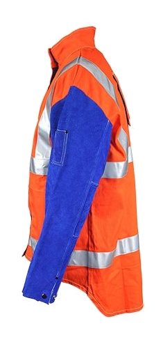 Weldclass PROMAX HV2 FR Hi-Vis with Leather Sleeves + Harness Flap