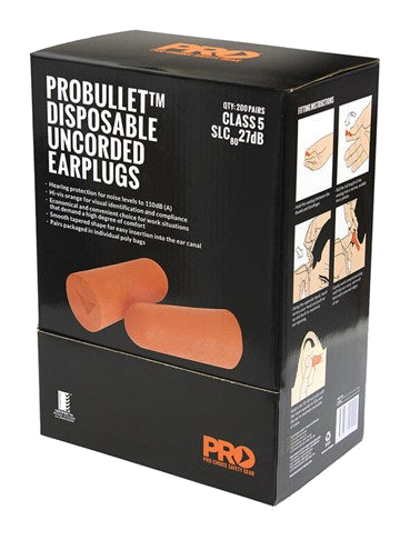 ProBullet Uncorded Disposable Earplugs 200 pairs