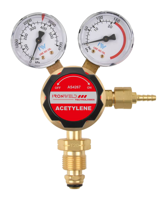 IRONWELD Solid Brass Acetylene Regulator IW6004