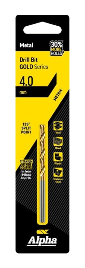 Alpha Jobber Drill Bit Carded - Gold Series - C9LM040 - A&S Welding & Electrical