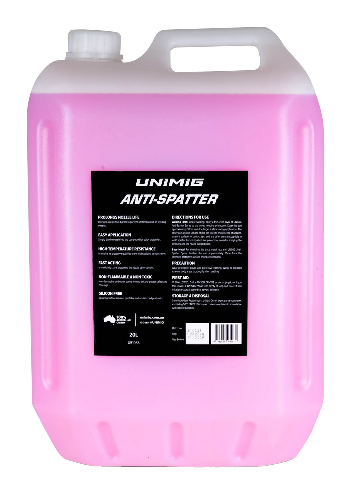 UNIMIG Anti-Spatter Spray - Water Based (5L & 20L)
