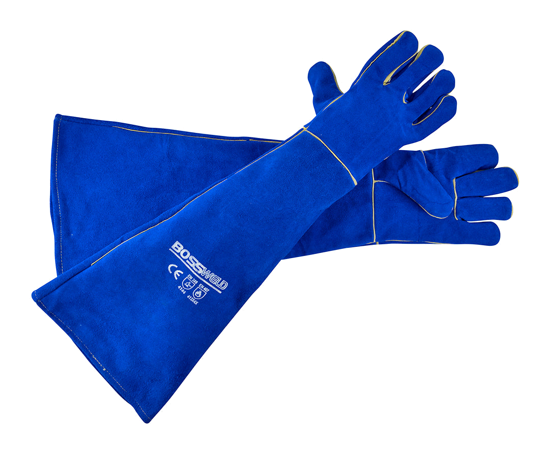 Bossweld Bluey Extra Long Welding Gloves 68cm