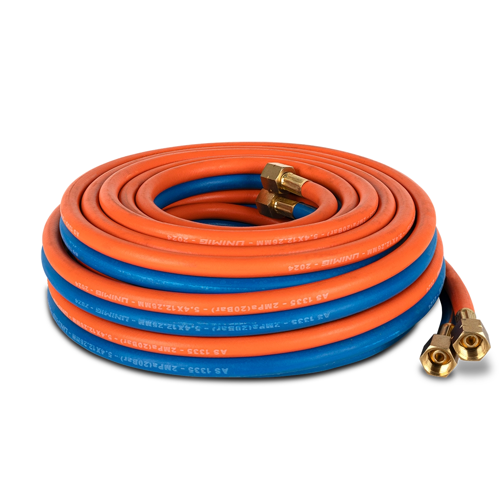 UNIMIG Twin Gas Hose Set (Oxy-Acetylene/Oxy-LPG, 10m/15m/5m)