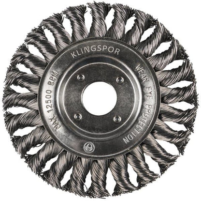 KLINGSPOR BR 600 Z Knotted Wheel Brushes – Stainless Steel 358343