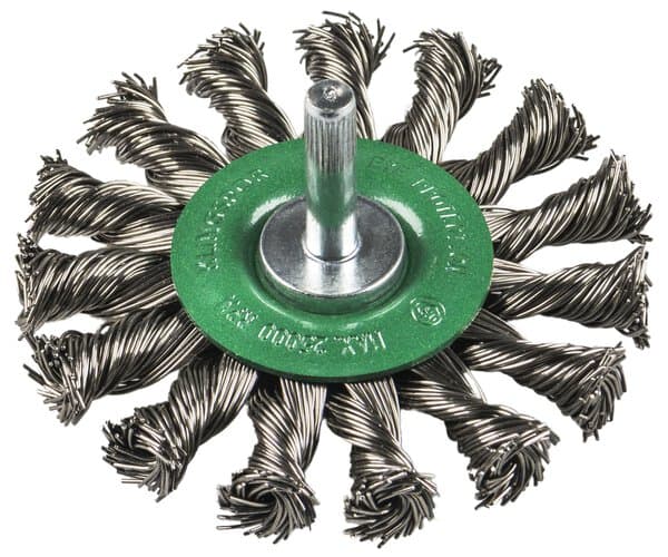KLINGSPOR BRS 600 Z Knotted Wheel Brushes with Shaft – Steel – 10 Pack 358320