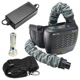 BT WELD Tecmen FreFlow 703317 respirator and hose assembly with charger, airflow indicator and strap shown by manufacturer; helmet not pictured