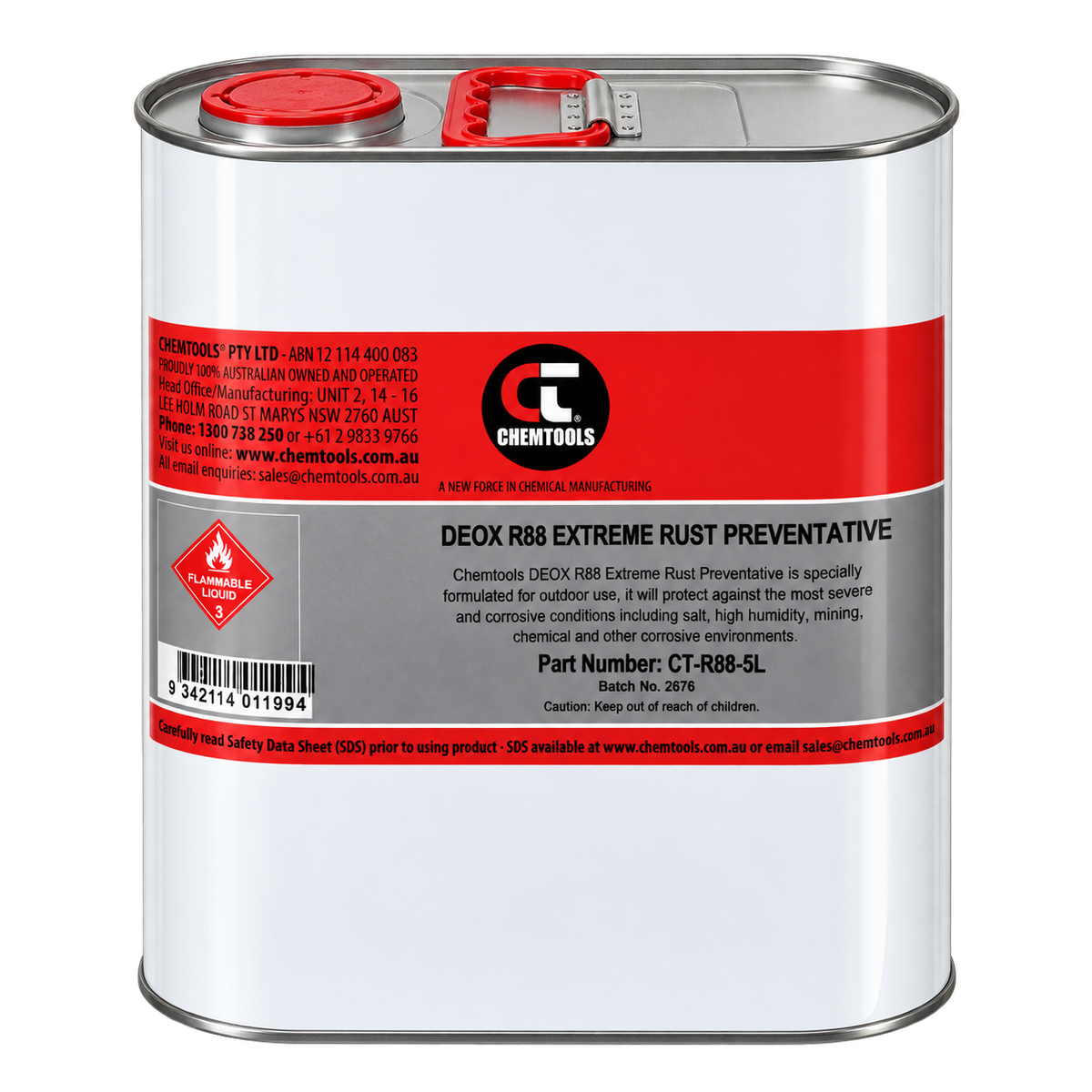 ChemTools DEOX R88 rust preventative 5L tin – front view