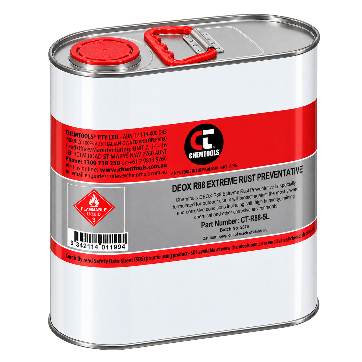 ChemTools DEOX R88 rust preventative 5L tin – front-left view