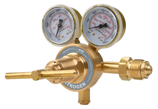 IRONWELD Solid Brass 28,000KPA Nitrogen Regulator + Hard Case IW6027